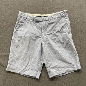 Vintage Polo Ralph Lauren Shorts Mens 34 Baby Blue Chambray Chino Flat Front 10”